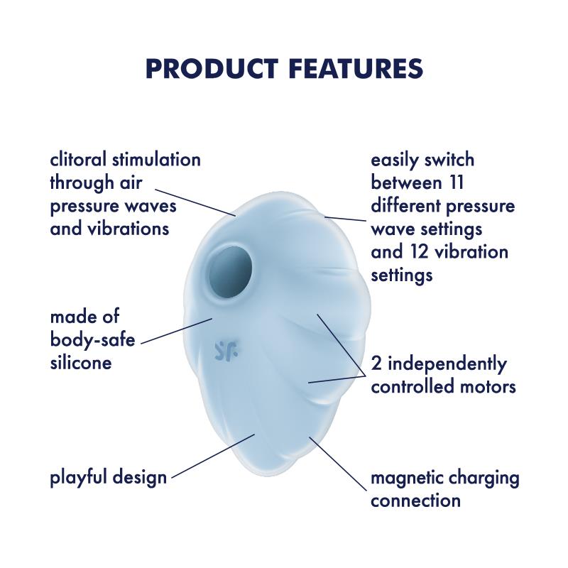 SATISFYER - CLOUD DANCER SUCCIONADOR Y VIBRADOR AZUL