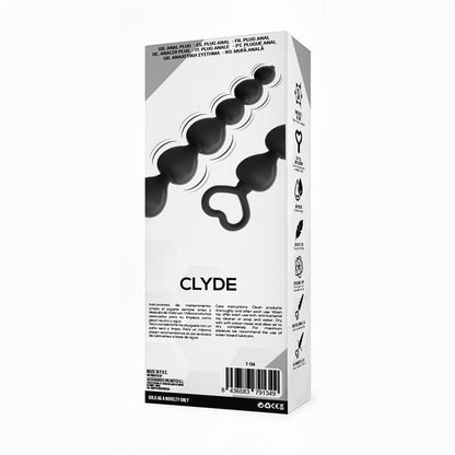 TARDENOCHE - CLYDE PLUG ANAL CON BOLAS CON ARO DE FÁCIL EXTRACCIÓN SILICONA NEGRO