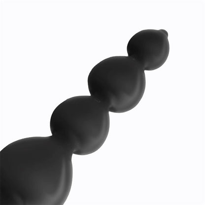 TARDENOCHE - CLYDE PLUG ANAL CON BOLAS CON ARO DE FÁCIL EXTRACCIÓN SILICONA NEGRO