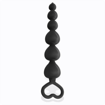TARDENOCHE - CLYDE PLUG ANAL CON BOLAS CON ARO DE FÁCIL EXTRACCIÓN SILICONA NEGRO