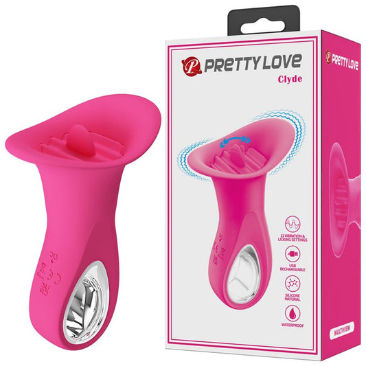 PRETTY LOVE - CLYDE VIBRADOR ORAL LENGUA VIBRADORA 12 VIBRACIONES ROSA