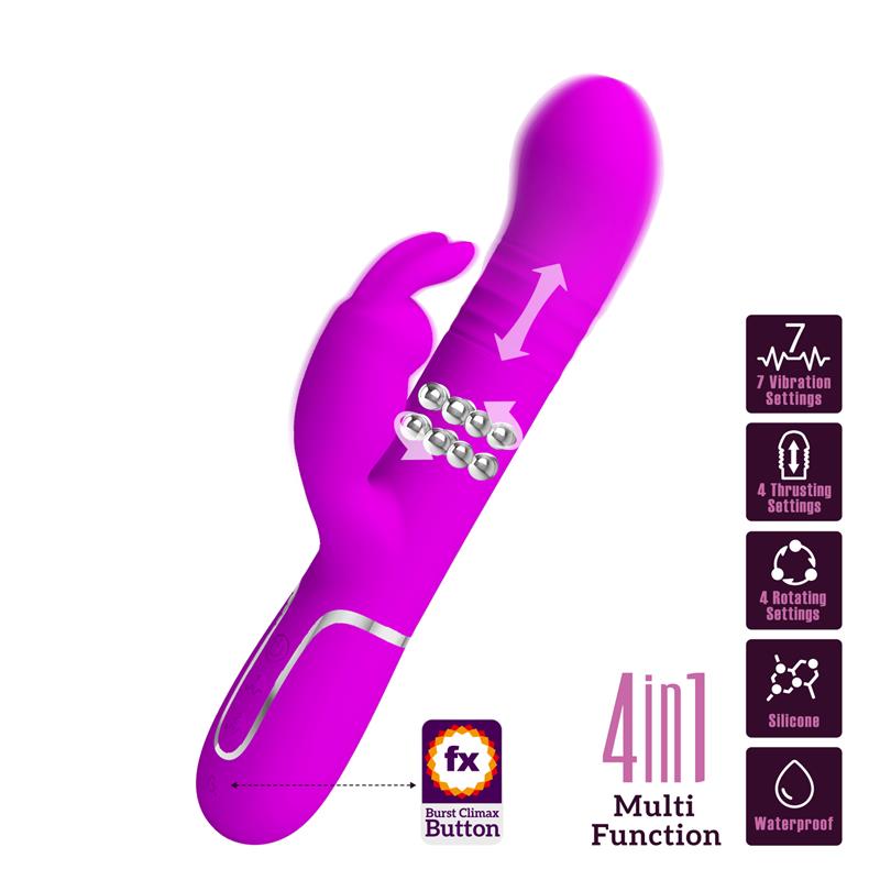 PRETTYLOVE - COALE VIBRADOR CON BOLAS ROTATORIAS Y UP AND DOWN USB