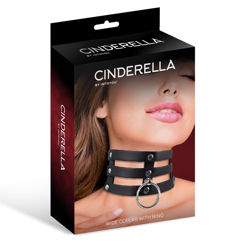 CINDERELLA - COLLAR ANCHO CON ARO CUERO VEGANO TALLA ÚNICA