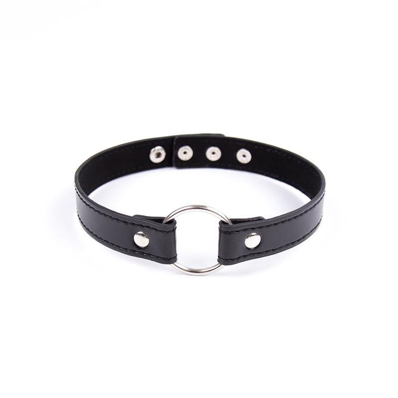 LATETOBED BDSM LINE - COLLAR CON ARO AJUSTABLE 38,2 CM NEGRO