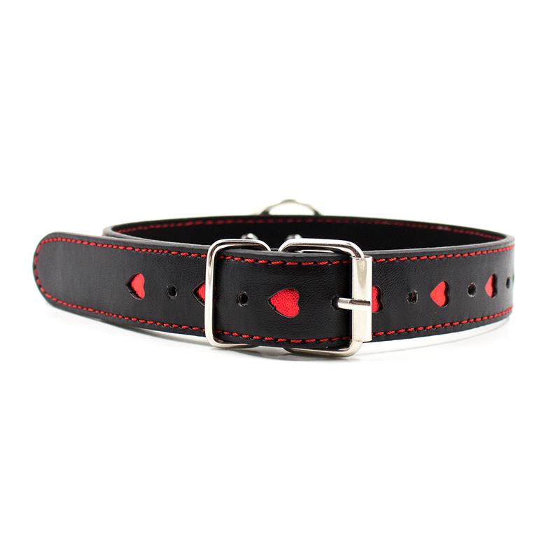 LATETOBED BDSM LINE - COLLAR CON CADENA DE METAL NEGRO/ROJO