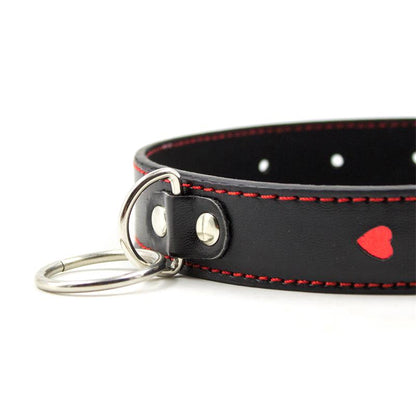 LATETOBED BDSM LINE - COLLAR CON CADENA DE METAL NEGRO/ROJO