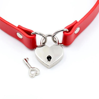 CINDERELLA - COLLAR CON CANDADO DE CORAZÓN CUERO VEGANO TALLA ÚNICA