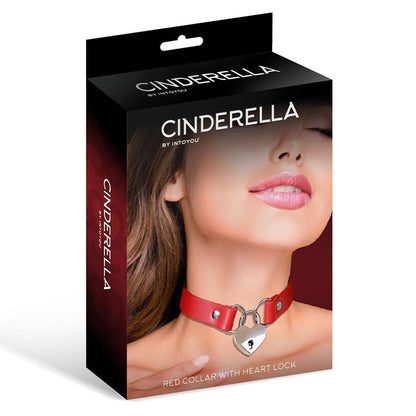 CINDERELLA - COLLAR CON CANDADO DE CORAZÓN CUERO VEGANO TALLA ÚNICA