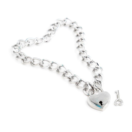 LATETOBED BDSM LINE - COLLAR CON CANDADO METAL TALLA M 44 CM