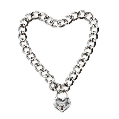 LATETOBED BDSM LINE - COLLAR CON CANDADO METAL TALLA M 44 CM