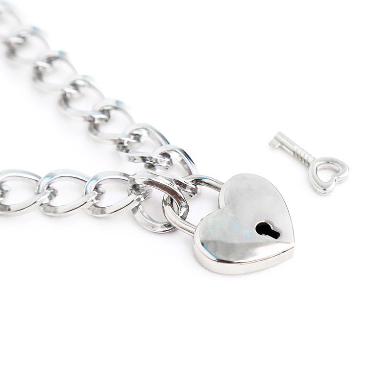 LATETOBED BDSM LINE - COLLAR CON CANDADO METAL TALLA M 44 CM