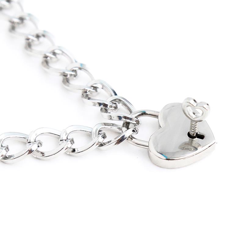LATETOBED BDSM LINE - COLLAR CON CANDADO METAL TALLA M 44 CM