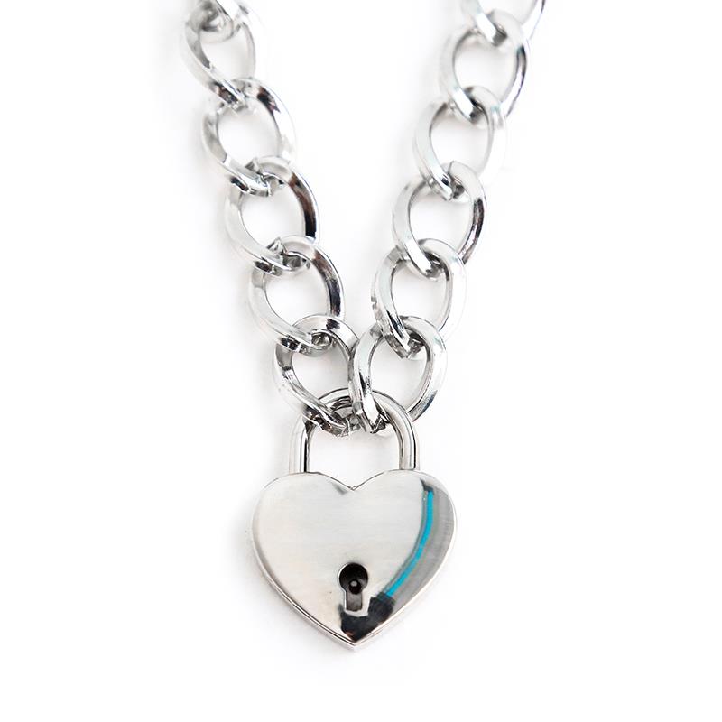 LATETOBED BDSM LINE - COLLAR CON CANDADO METAL TALLA M 44 CM