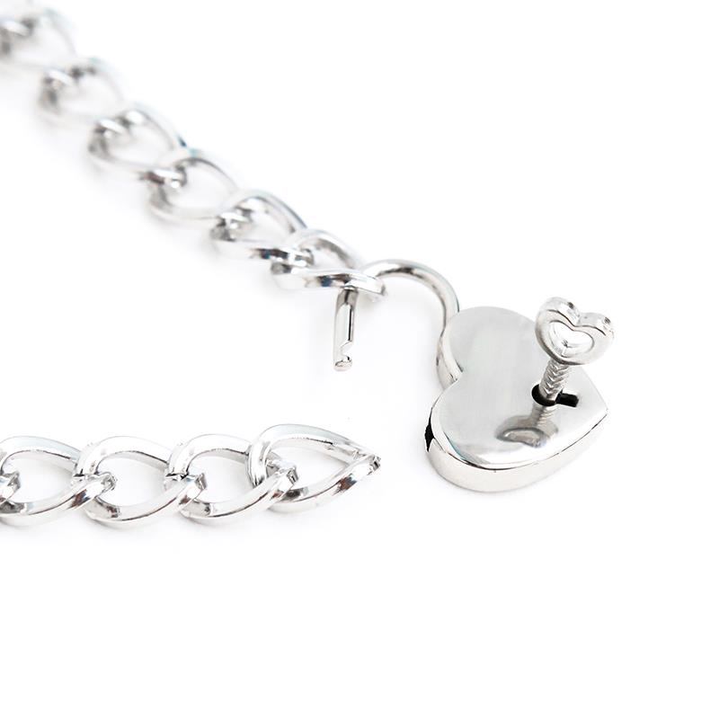 LATETOBED BDSM LINE - COLLAR CON CANDADO METAL TALLA M 44 CM
