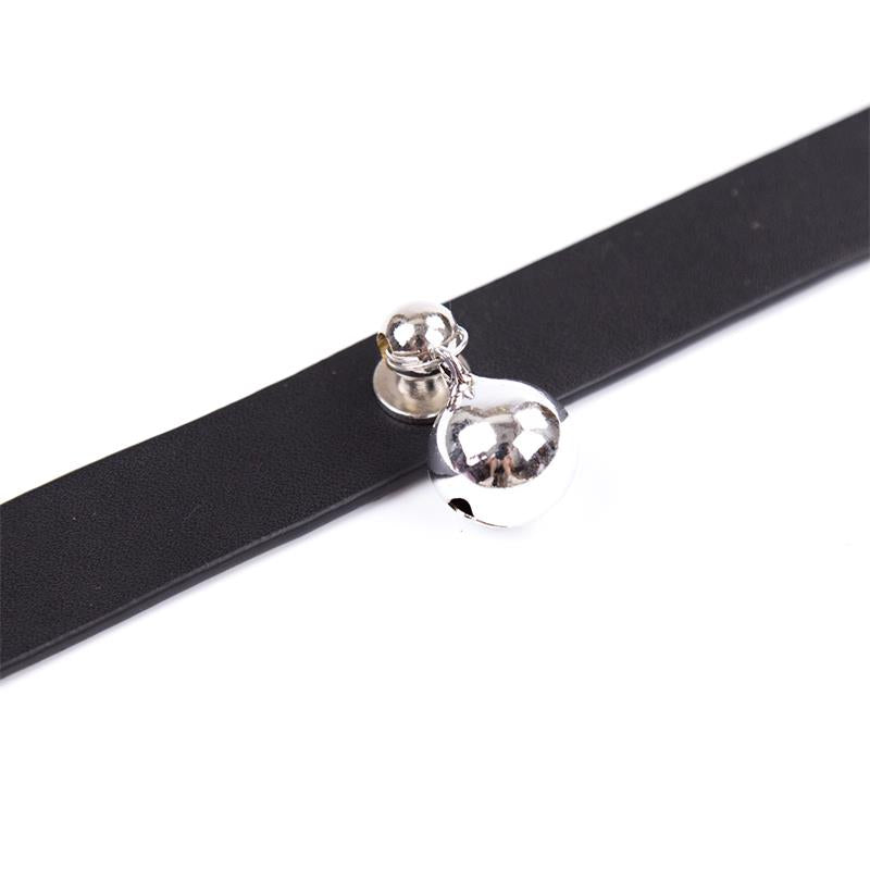 LATETOBED BDSM LINE - COLLAR CON CASCABEL AJUSTABLE 43 CM NEGRO
