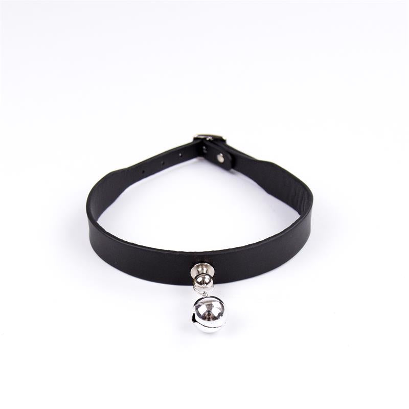 LATETOBED BDSM LINE - COLLAR CON CASCABEL AJUSTABLE 43 CM NEGRO