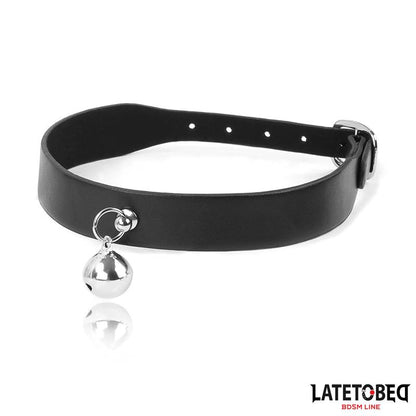 LATETOBED BDSM LINE - COLLAR CON CASCABEL Y CORREA