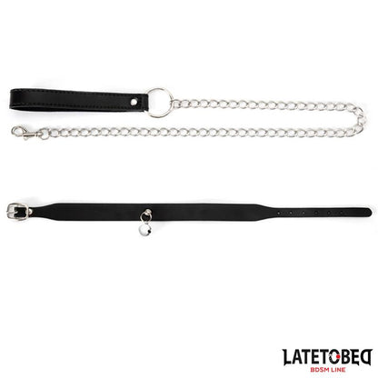 LATETOBED BDSM LINE - COLLAR CON CASCABEL Y CORREA