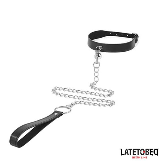 LATETOBED BDSM LINE - COLLAR CON CASCABEL Y CORREA