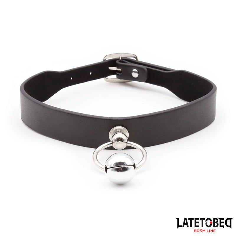 LATETOBED BDSM LINE - COLLAR CON CASCABEL Y CORREA