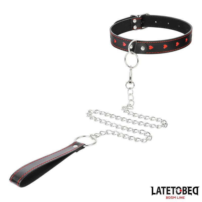 LATETOBED BDSM LINE - COLLAR CON CORREA 52 CM