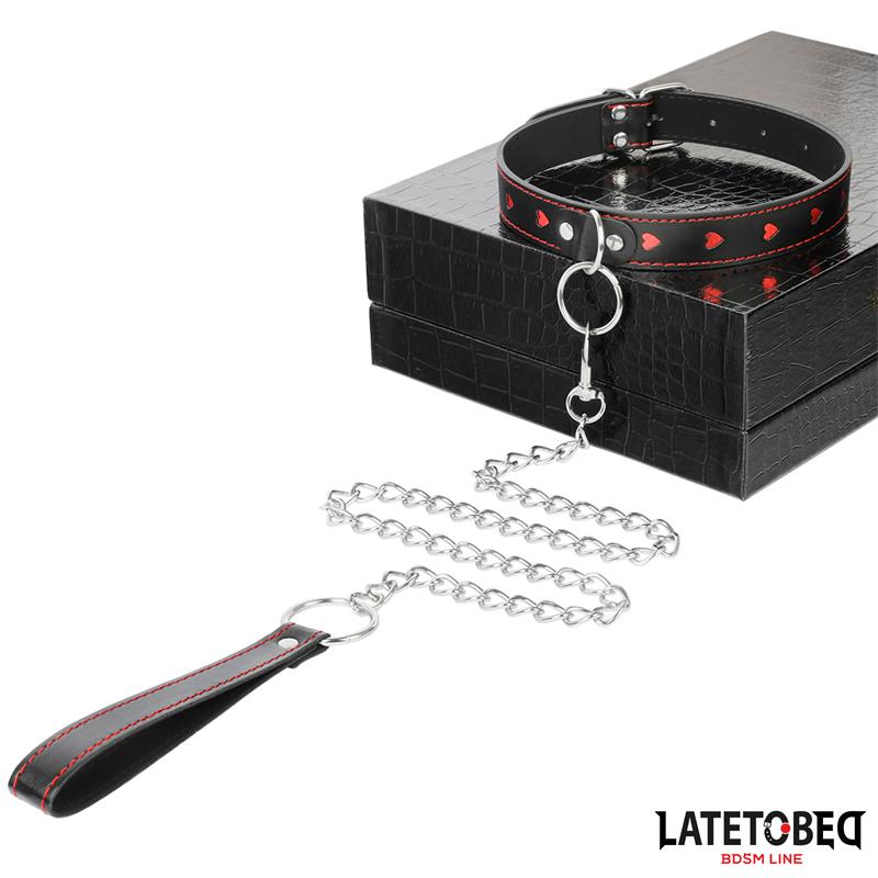 LATETOBED BDSM LINE - COLLAR CON CORREA 52 CM