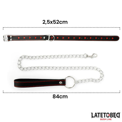 LATETOBED BDSM LINE - COLLAR CON CORREA 52 CM