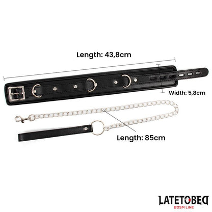 LATETOBED BDSM LINE - COLLAR CON CORREA ACOLCHADO