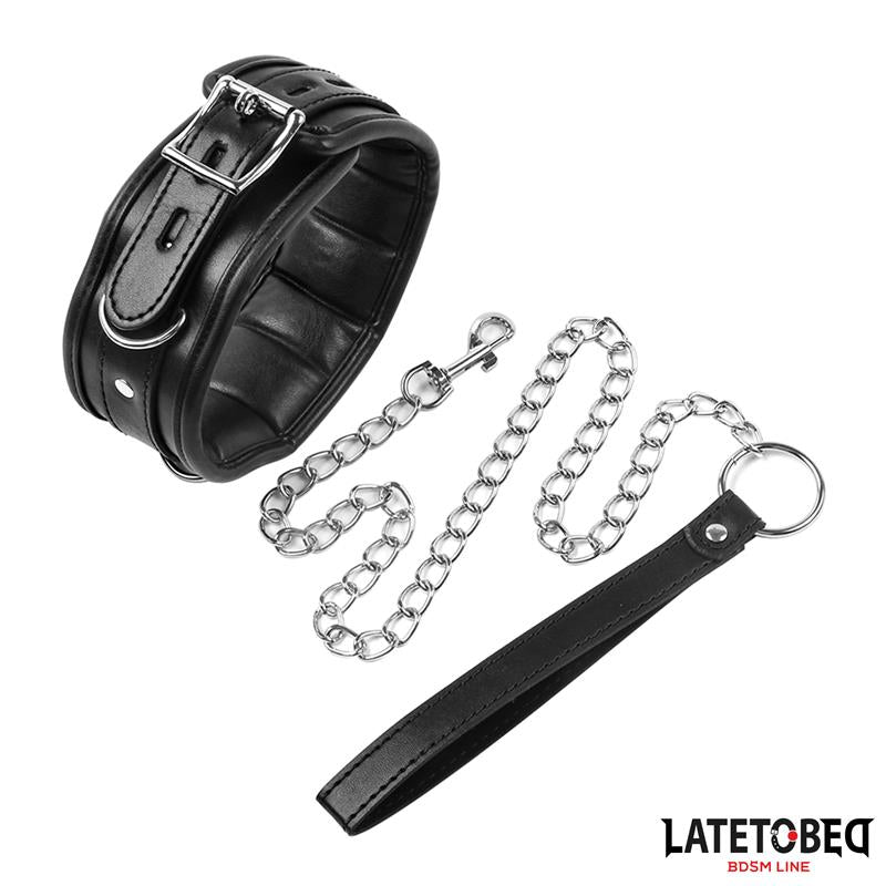 LATETOBED BDSM LINE - COLLAR CON CORREA ACOLCHADO