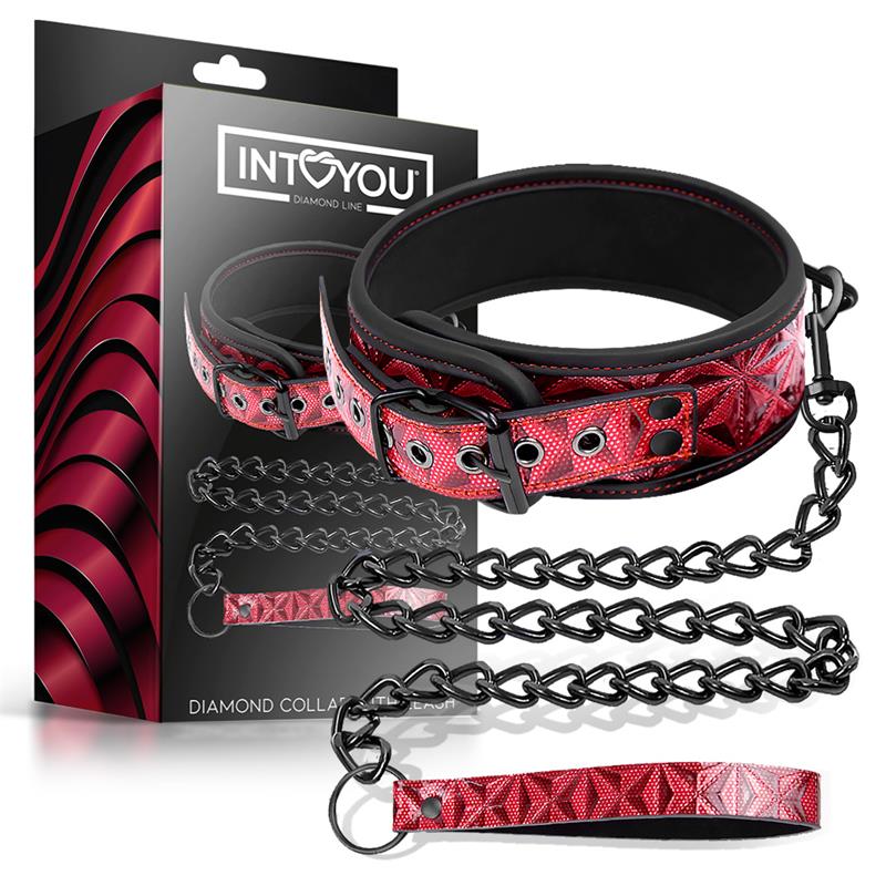 DIAMOND LINE - COLLAR CON CORREA AJUSTABLE DIAMOND CUERO VEGANO