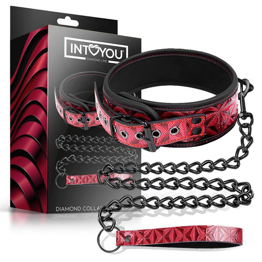 DIAMOND LINE - COLLAR CON CORREA AJUSTABLE DIAMOND CUERO VEGANO