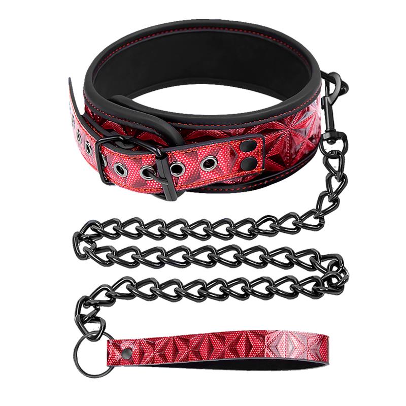 DIAMOND LINE - COLLAR CON CORREA AJUSTABLE DIAMOND CUERO VEGANO