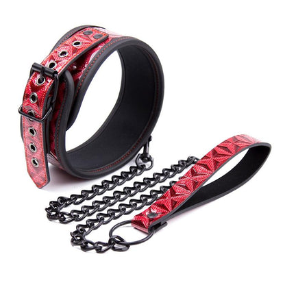 DIAMOND LINE - COLLAR CON CORREA AJUSTABLE DIAMOND CUERO VEGANO
