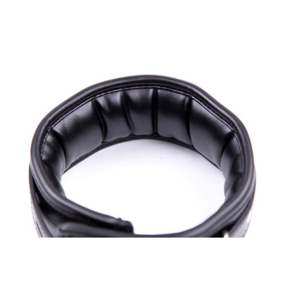 LATETOBED BDSM LINE - COLLAR CON CORREA DE METAL E INTERIOR ACOLCHADO NEGRO