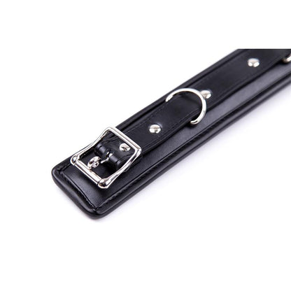 LATETOBED BDSM LINE - COLLAR CON CORREA DE METAL E INTERIOR ACOLCHADO NEGRO