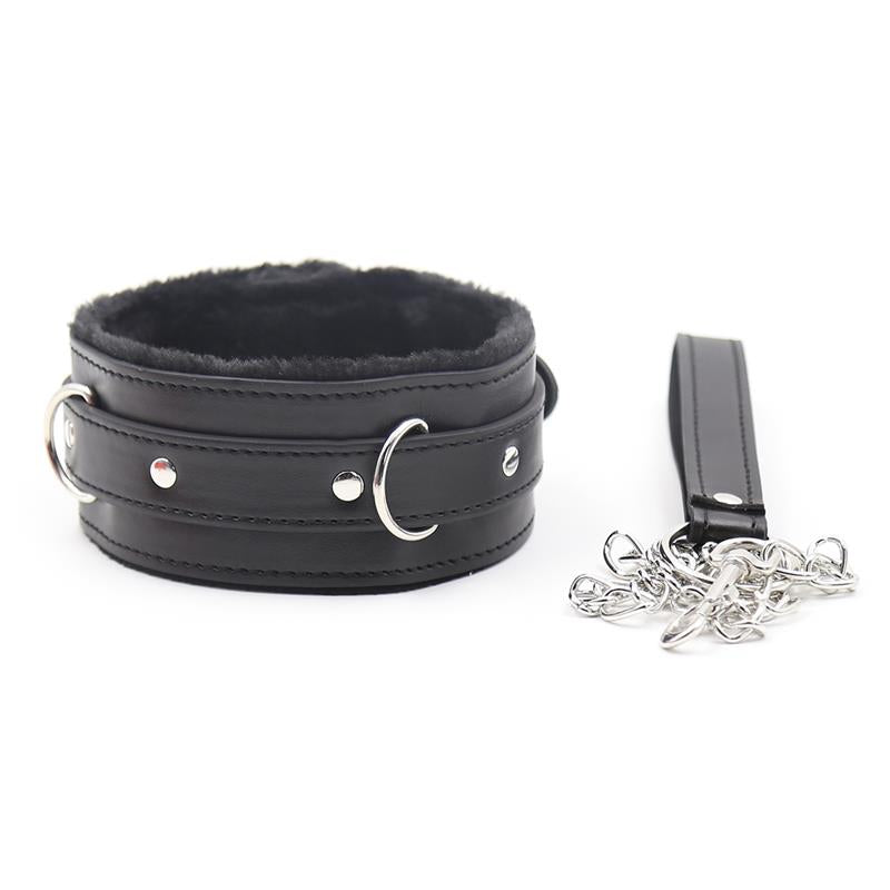 LATETOBED BDSM LINE - COLLAR CON CORREA DE METAL NEGRO