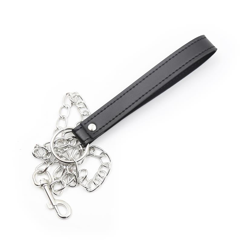 LATETOBED BDSM LINE - COLLAR CON CORREA DE METAL NEGRO