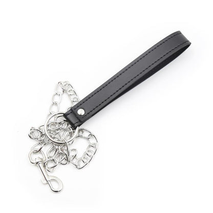 LATETOBED BDSM LINE - COLLAR CON CORREA DE METAL NEGRO