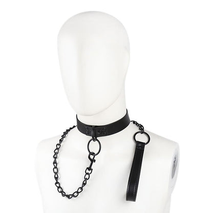 LATETOBED BDSM LINE - COLLAR CON CORREA NEGRO