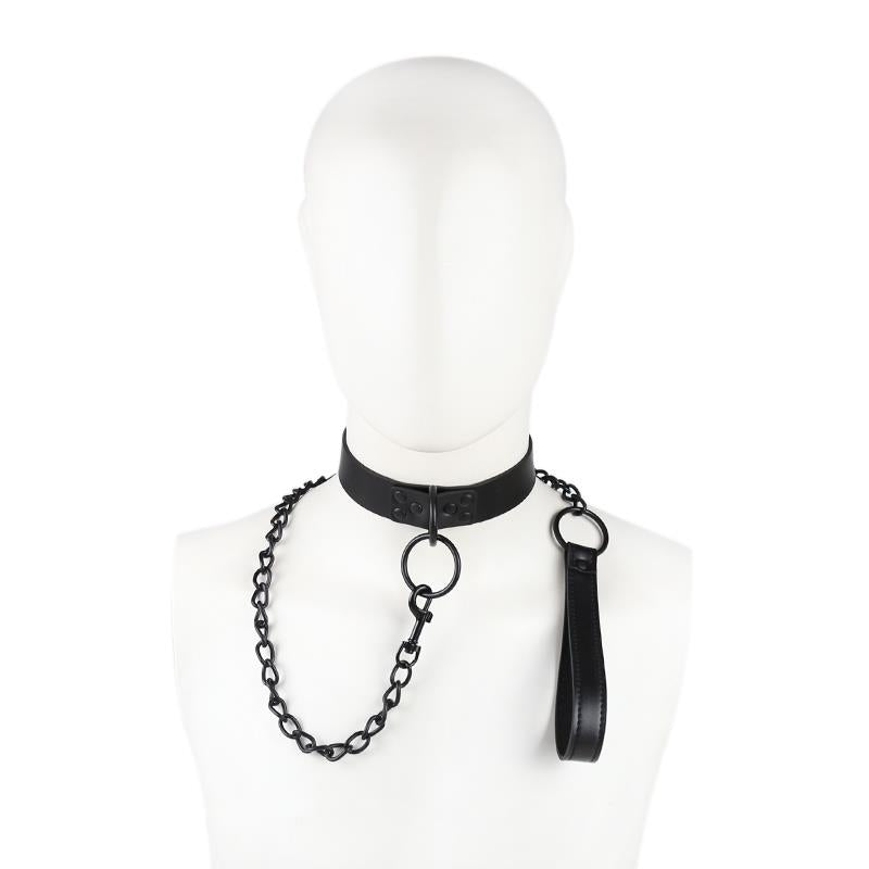 LATETOBED BDSM LINE - COLLAR CON CORREA NEGRO