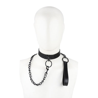 LATETOBED BDSM LINE - COLLAR CON CORREA NEGRO