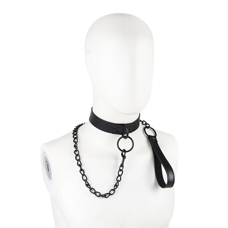 LATETOBED BDSM LINE - COLLAR CON CORREA NEGRO