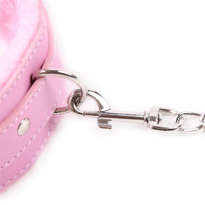 LATETOBED BDSM LINE - COLLAR CON CORREA ROSA PASTEL