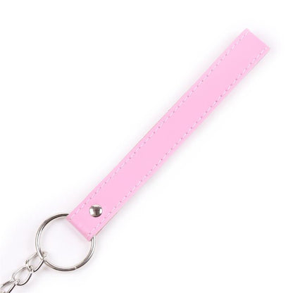 LATETOBED BDSM LINE - COLLAR CON CORREA ROSA PASTEL