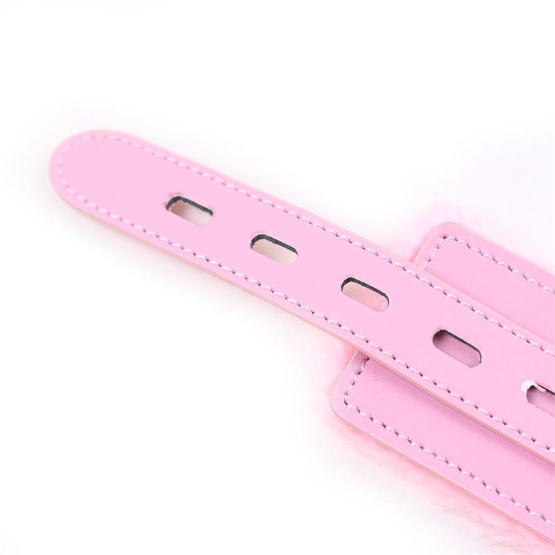LATETOBED BDSM LINE - COLLAR CON CORREA ROSA PASTEL
