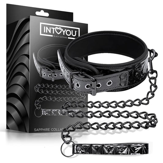 BLACK SAPPHIRE - COLLAR CON CORREA SAPPHIRE CUERO VEGANO
