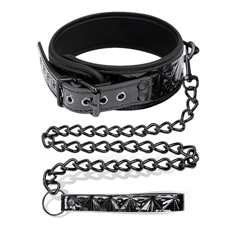 BLACK SAPPHIRE - COLLAR CON CORREA SAPPHIRE CUERO VEGANO