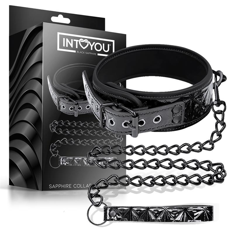 BLACK SAPPHIRE - COLLAR CON CORREA SAPPHIRE CUERO VEGANO