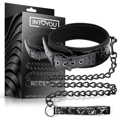 BLACK SAPPHIRE - COLLAR CON CORREA SAPPHIRE CUERO VEGANO