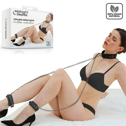 MIDNIGHT DESIRES - COLLAR CON ESPOSAS PARA TOBILLOS CON CADENA